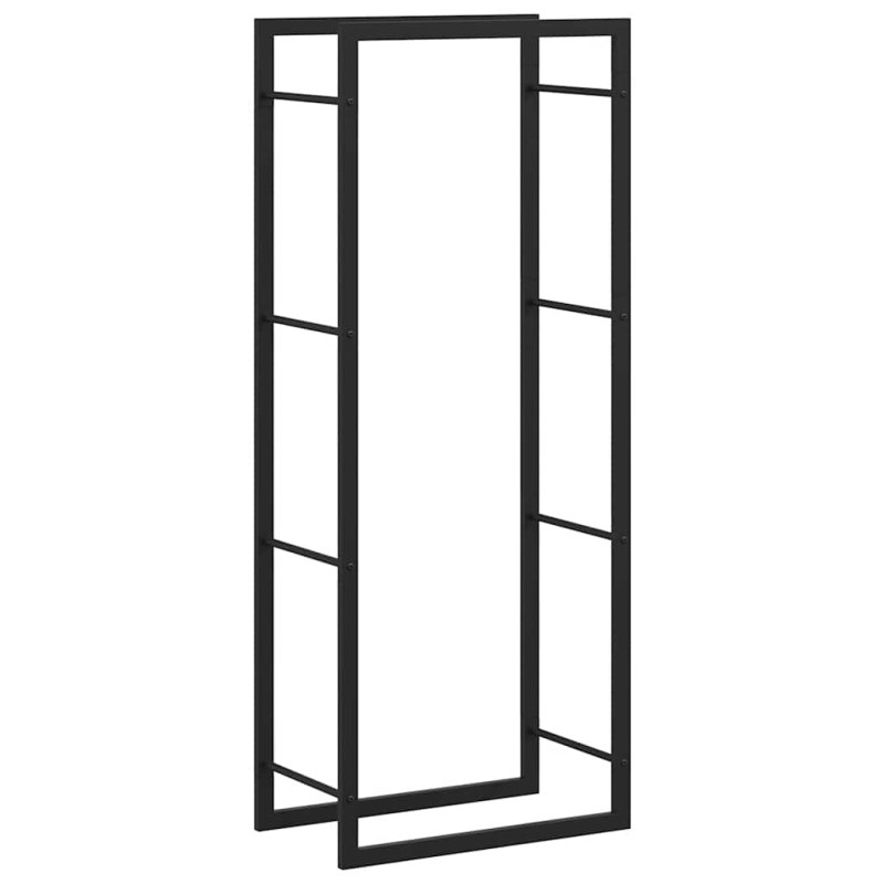 vidaXL Ραφιέρα Καυσόξυλων Ματ Μαύρο 50x28x132 εκ. Ατσάλι