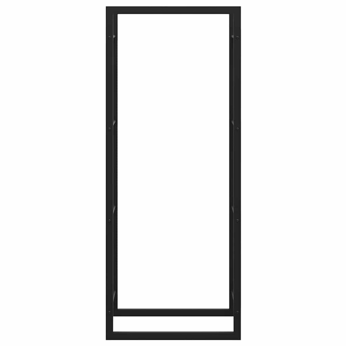 vidaXL Ραφιέρα Καυσόξυλων Ματ Μαύρο 50x28x132 εκ. Ατσάλι