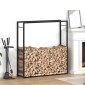 vidaXL Ραφιέρα Καυσόξυλων Ματ Μαύρο 110x28x116 εκ. Ατσάλι