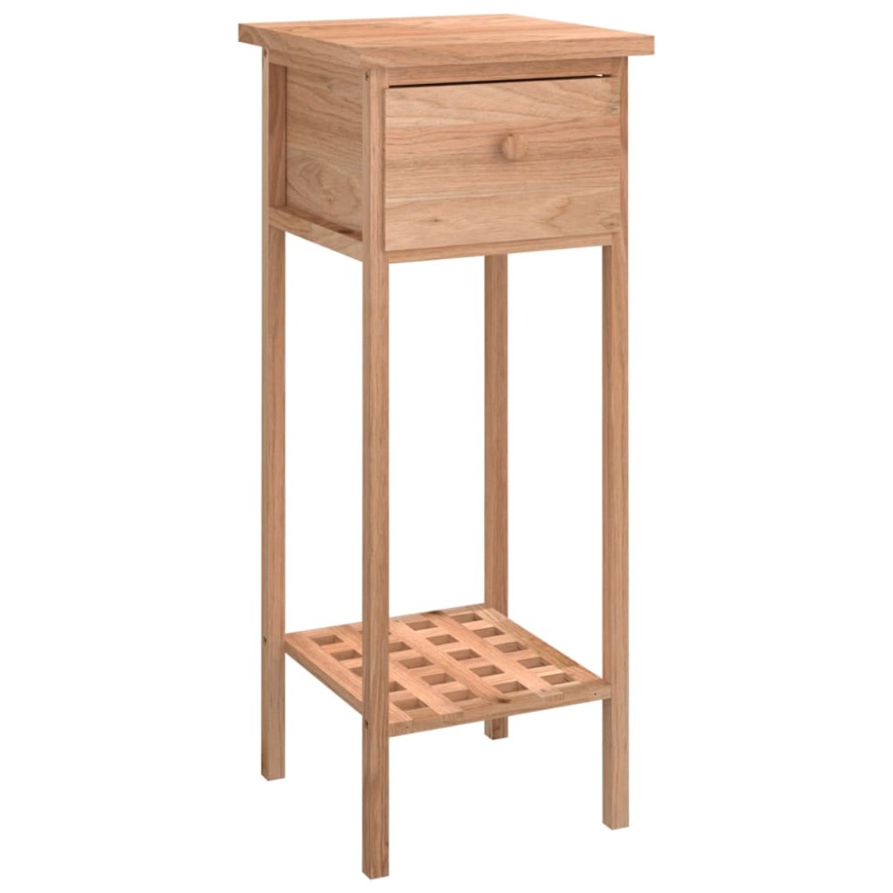 vidaXL Βοηθητικό Τραπέζι με Συρτάρι 25x25x60 εκ. Μασίφ Ξύλο Καρυδιάς