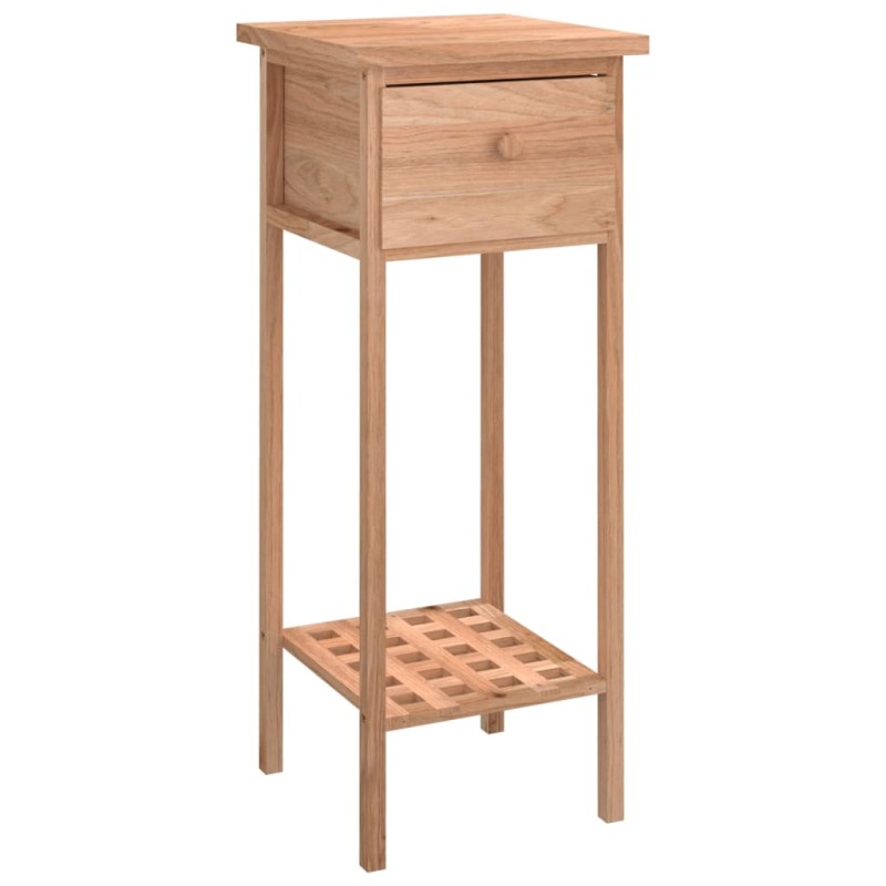 vidaXL Βοηθητικό Τραπέζι με Συρτάρι 25x25x60 εκ. Μασίφ Ξύλο Καρυδιάς