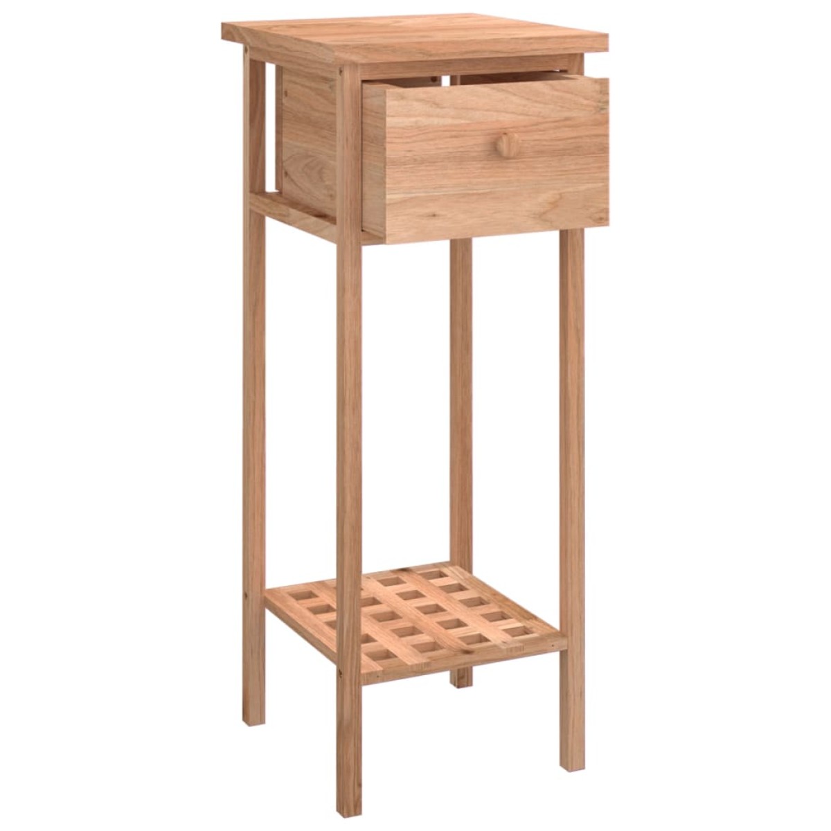 vidaXL Βοηθητικό Τραπέζι με Συρτάρι 25x25x60 εκ. Μασίφ Ξύλο Καρυδιάς