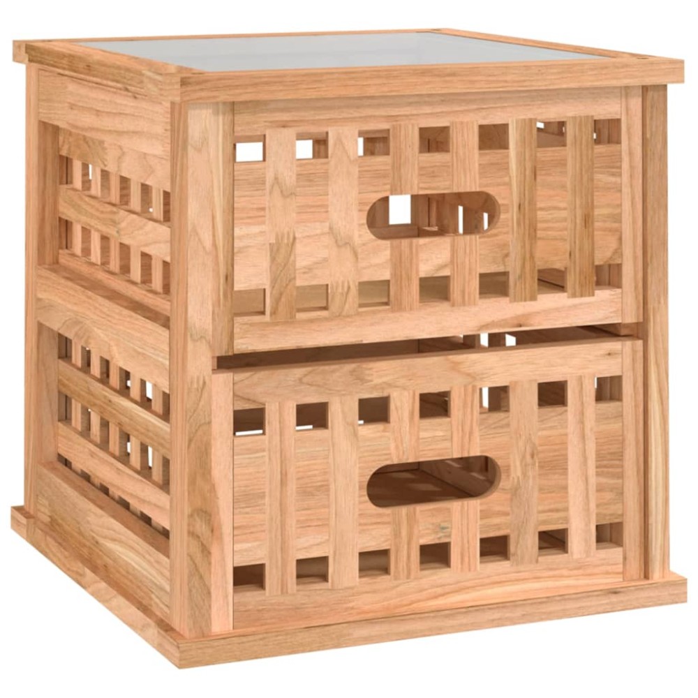 vidaXL Κομοδίνο 34 x 34 x 34 εκ. από Μασίφ Ξύλο Καρυδιάς