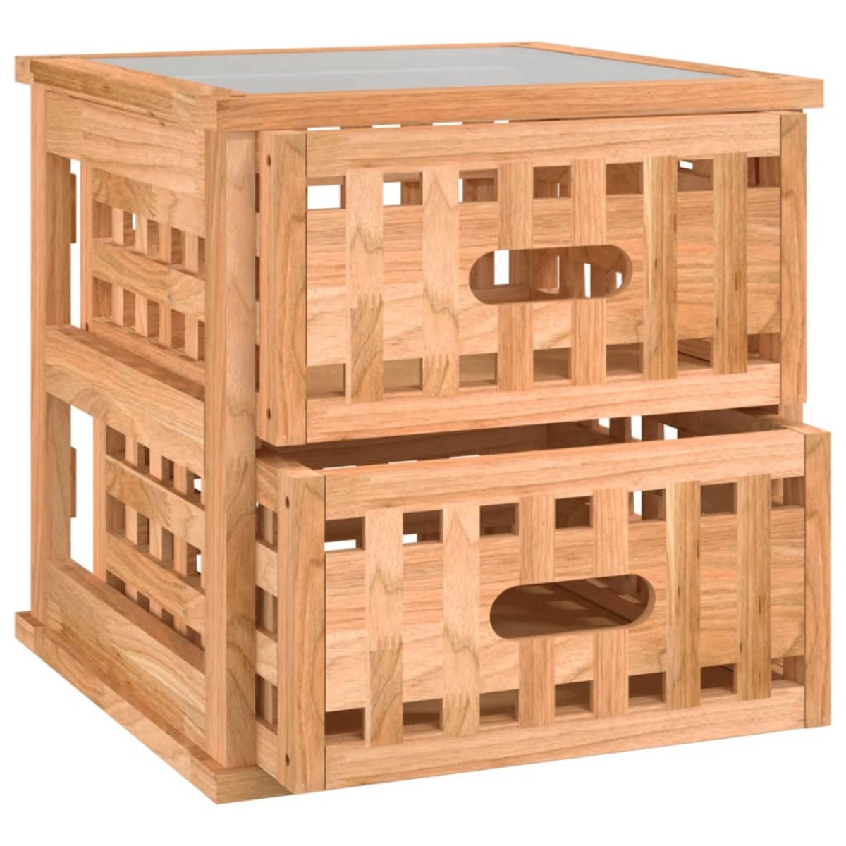 vidaXL Κομοδίνο 34 x 34 x 34 εκ. από Μασίφ Ξύλο Καρυδιάς