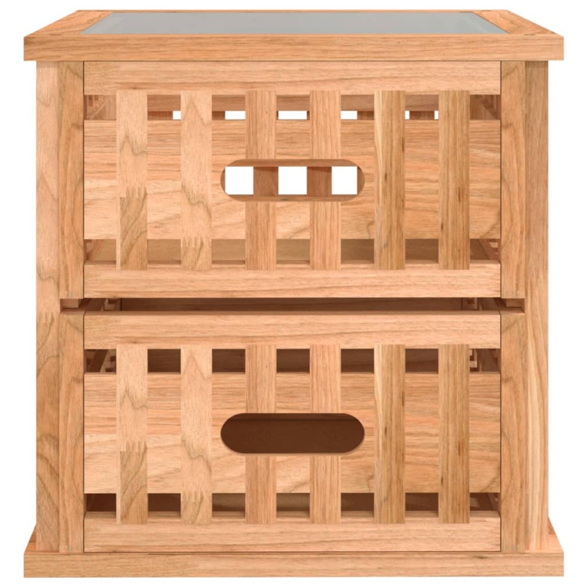 vidaXL Κομοδίνο 34 x 34 x 34 εκ. από Μασίφ Ξύλο Καρυδιάς