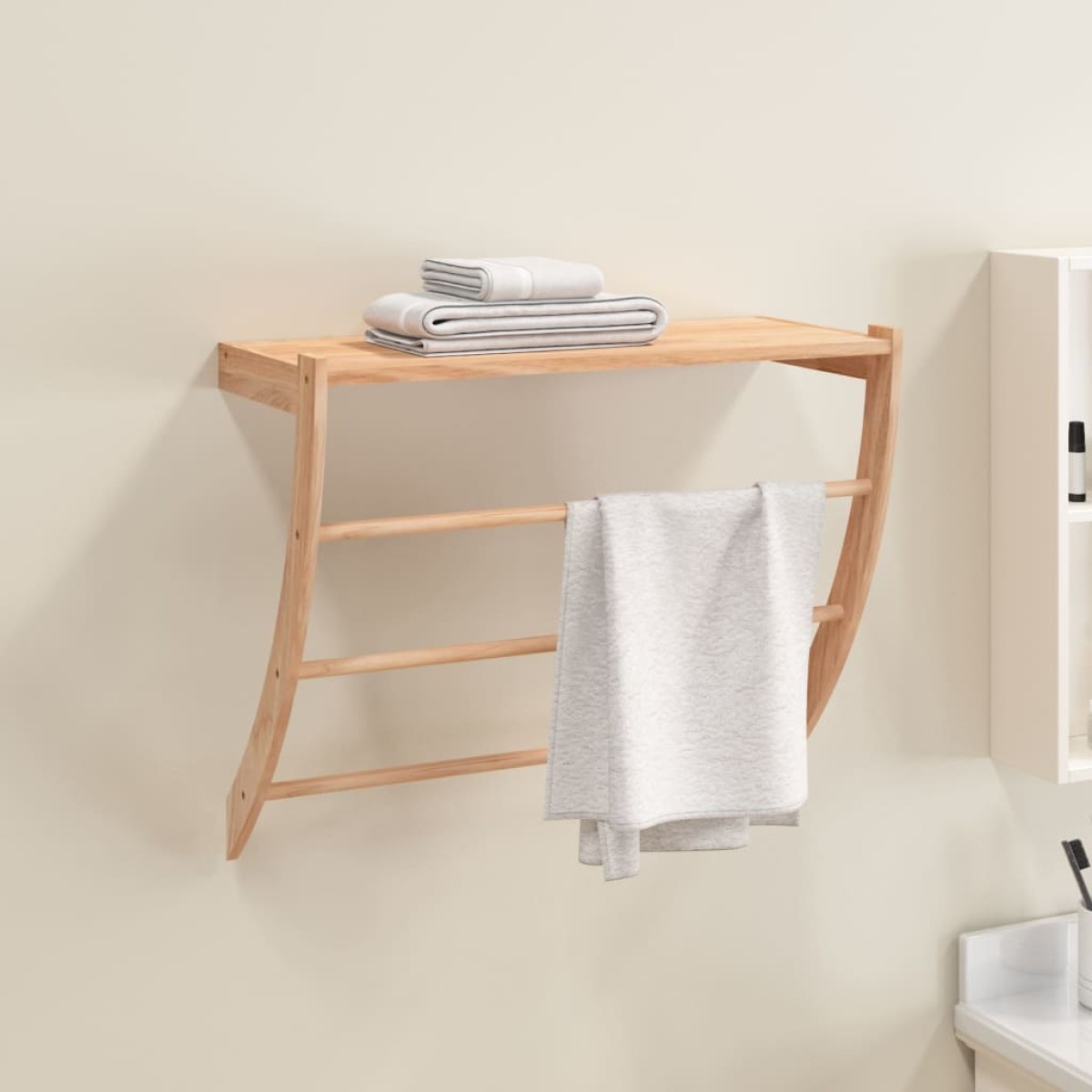 vidaXL Κρεμάστρα για Πετσέτες 60x25,5x49 εκ. από Μασίφ Ξύλο Καρυδιάς
