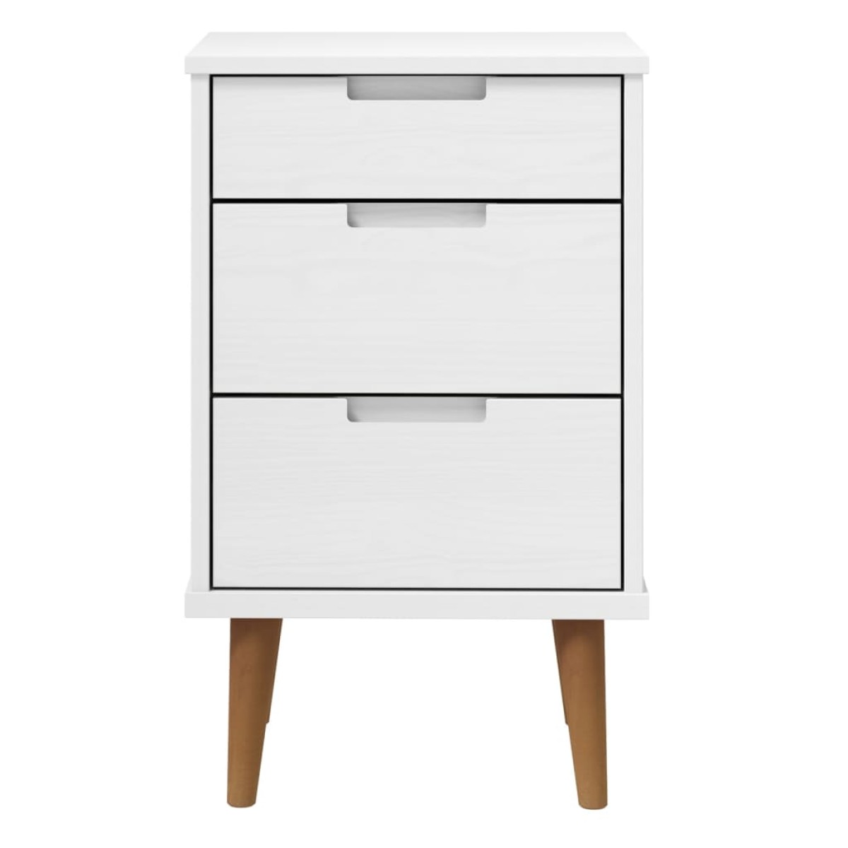 vidaXL Κομοδίνο MOLDE Λευκό 40x35x65 εκ. από Μασίφ Ξύλο Πεύκου