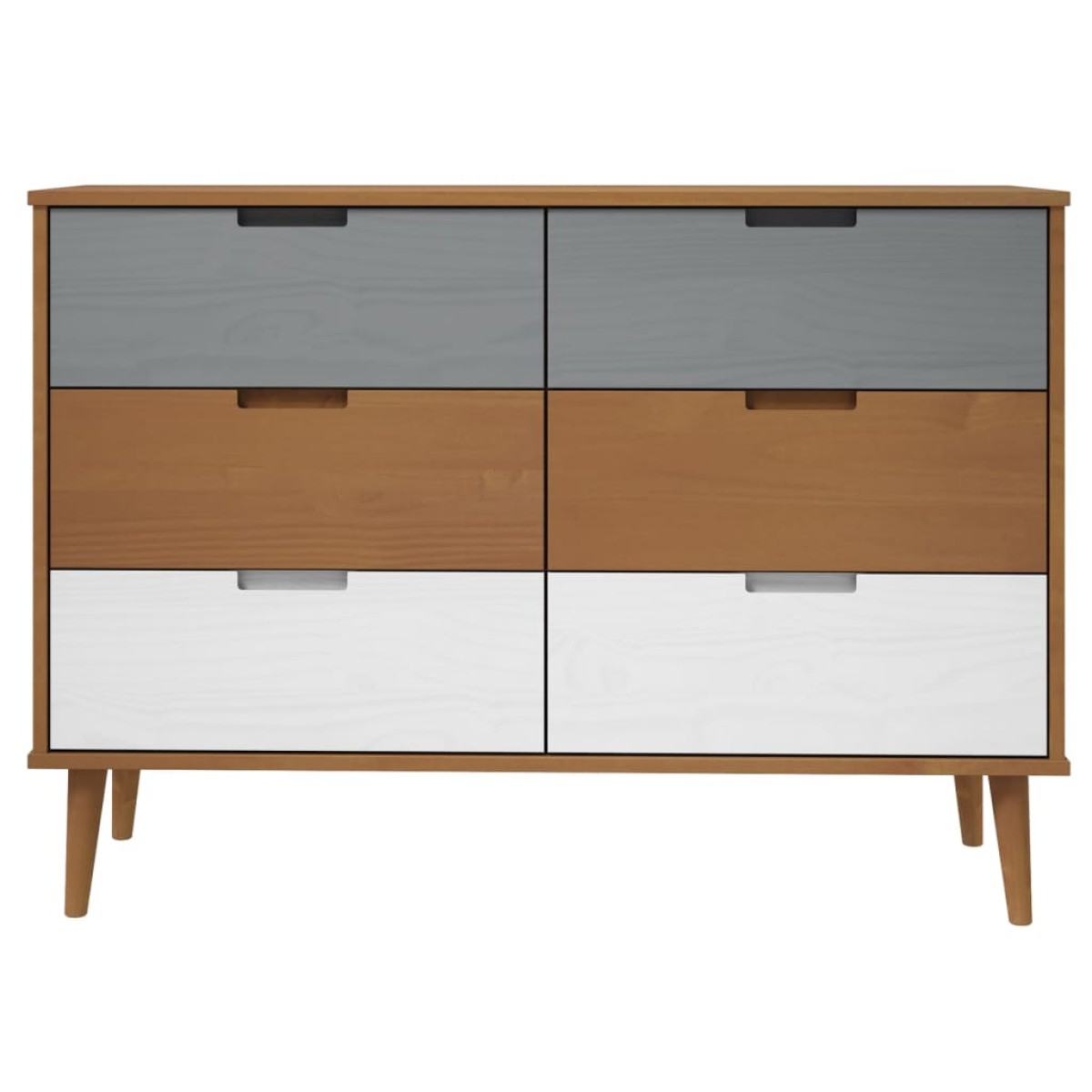 vidaXL Συρταριέρα MOLDE Καφέ 113 x 40 x 80 εκ. από Μασίφ Ξύλο Πεύκου