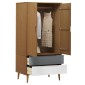 vidaXL Ντουλάπα MOLDE Καφέ 90 x 55 x 175 εκ. από Μασίφ Ξύλο Πεύκου