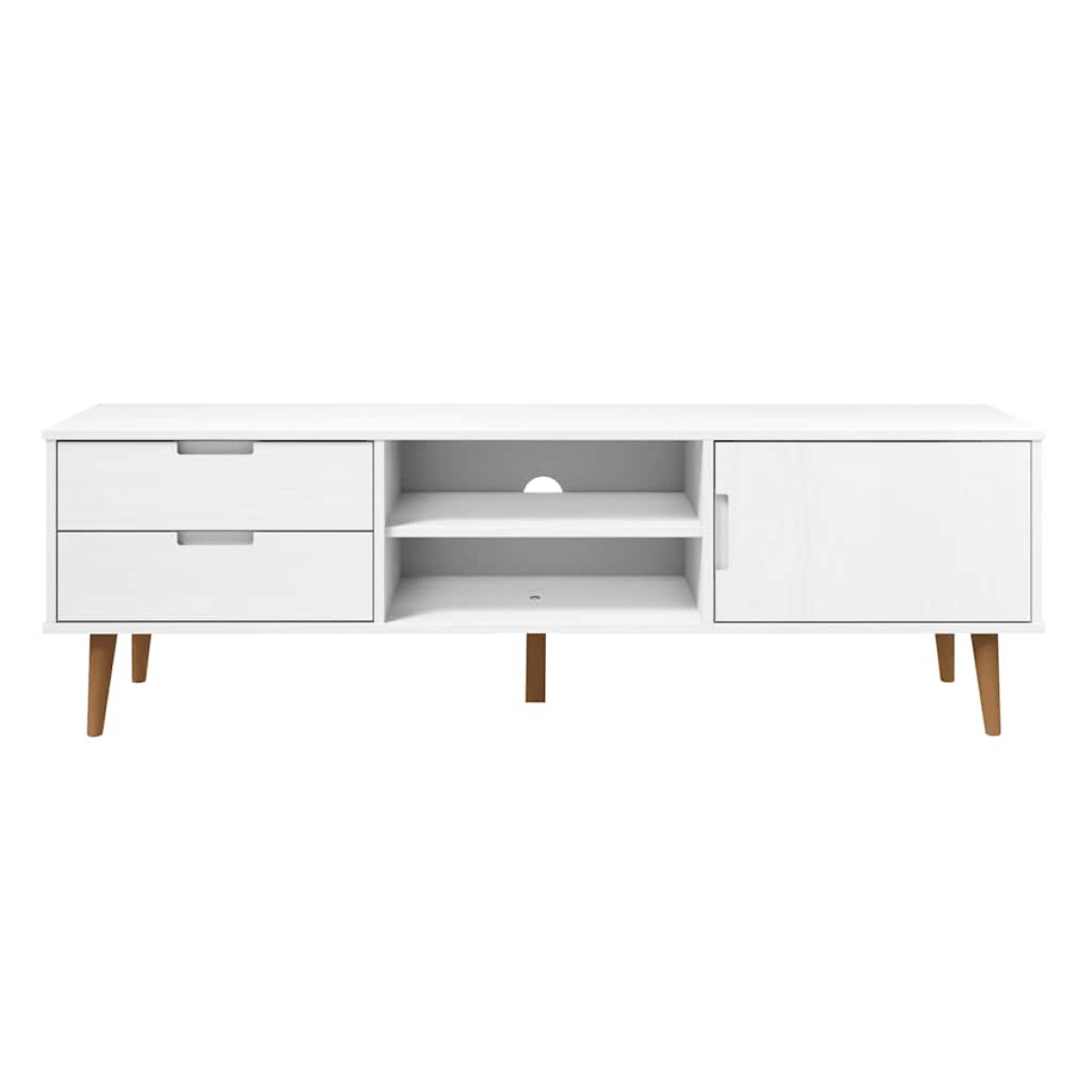 vidaXL Έπιπλο Τηλεόρασης MOLDE Λευκό 158x40x49 εκ. Μασίφ Ξύλο Πεύκου