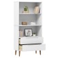 vidaXL Βιβλιοθήκη MOLDE Λευκή 85x35x170,5 εκ. από Μασίφ Ξύλο Πεύκου