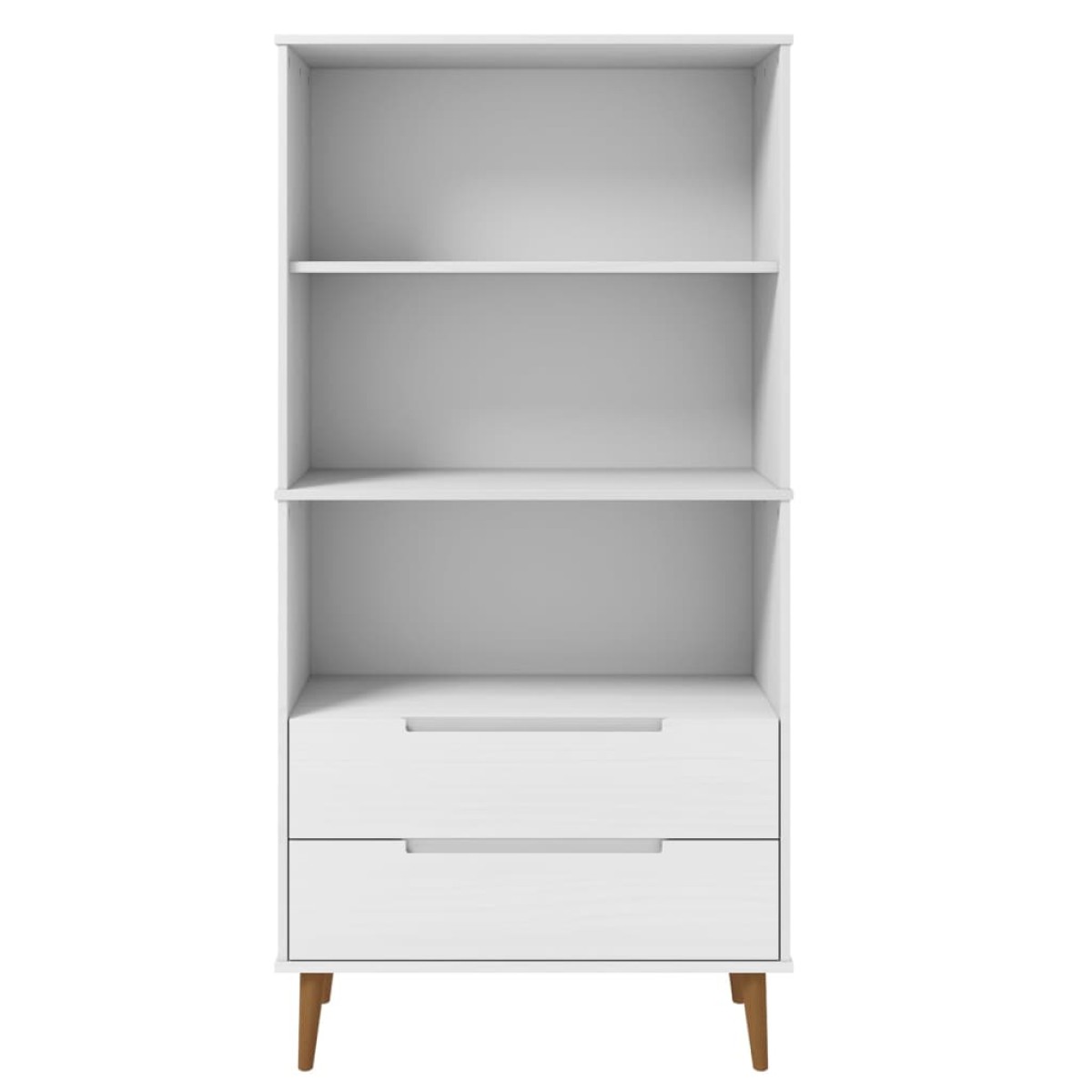 vidaXL Βιβλιοθήκη MOLDE Λευκή 85x35x170,5 εκ. από Μασίφ Ξύλο Πεύκου