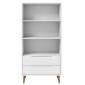 vidaXL Βιβλιοθήκη MOLDE Λευκή 85x35x170,5 εκ. από Μασίφ Ξύλο Πεύκου
