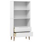 vidaXL Βιβλιοθήκη MOLDE Λευκή 85x35x170,5 εκ. από Μασίφ Ξύλο Πεύκου