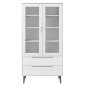 vidaXL Βιτρίνα MOLDE Λευκή 90 x 35 x 175 εκ. από Μασίφ Ξύλο Πεύκου