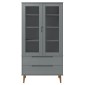 vidaXL Βιτρίνα MOLDE Γκρι 90 x 35 x 175 εκ. από Μασίφ Ξύλο Πεύκου