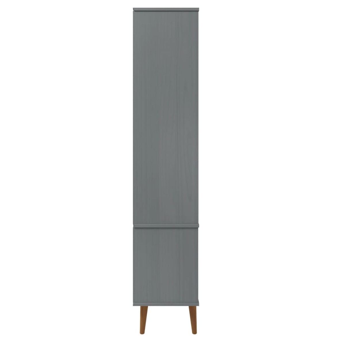 vidaXL Βιτρίνα MOLDE Γκρι 90 x 35 x 175 εκ. από Μασίφ Ξύλο Πεύκου