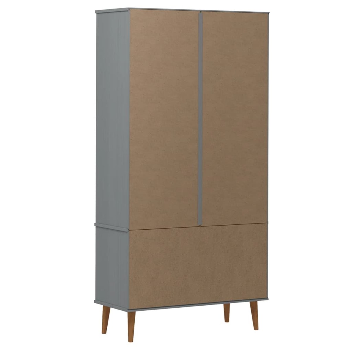 vidaXL Βιτρίνα MOLDE Γκρι 90 x 35 x 175 εκ. από Μασίφ Ξύλο Πεύκου