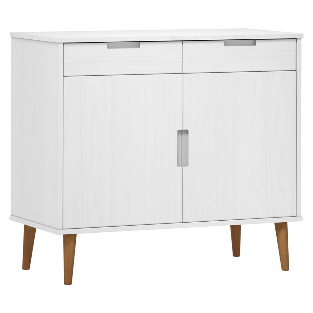 vidaXL Ντουλάπι MOLDE Λευκό 90x40x80 εκ. από Μασίφ Ξύλο Πεύκου