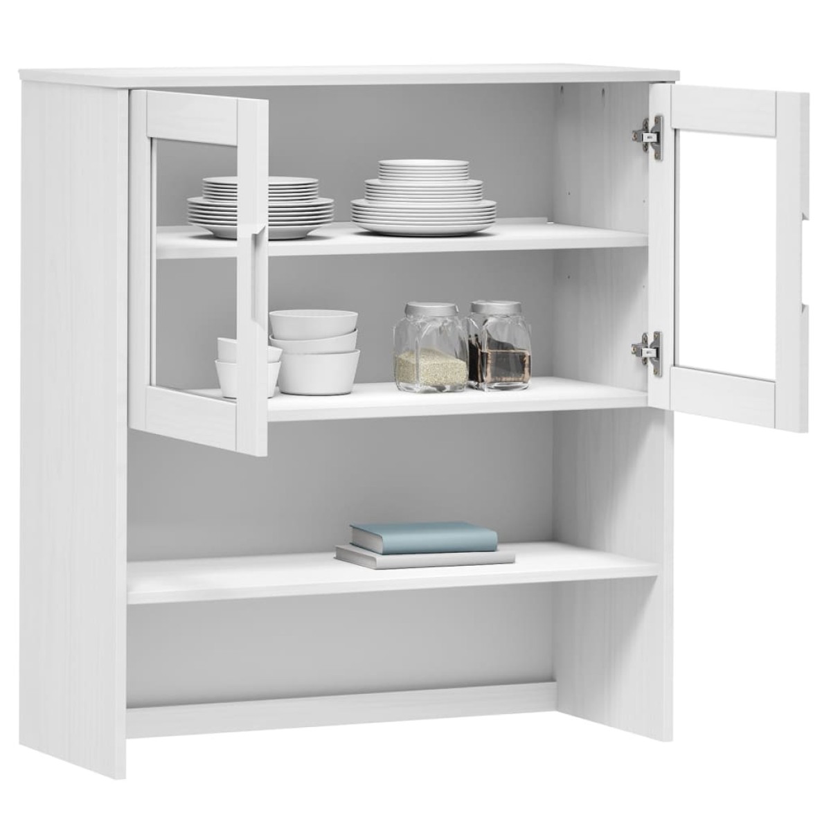 vidaXL Πάνω Μέρος Ντουλαπιού MOLDE Λευκό 90x35x100 εκ. Μασίφ Πεύκο