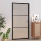 vidaXL Εσωτερική Πόρτα 102,5x201,5 εκ. Μαύρο Ματ Γυαλί και Αλουμίνιο