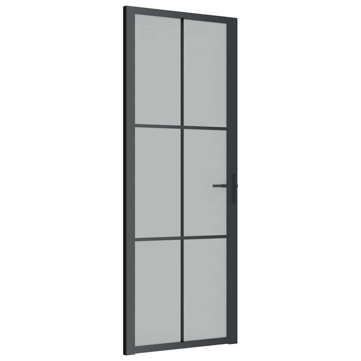 vidaXL Εσωτερική Πόρτα 76x201,5 εκ. Μαύρο Ματ Γυαλί και Αλουμίνιο