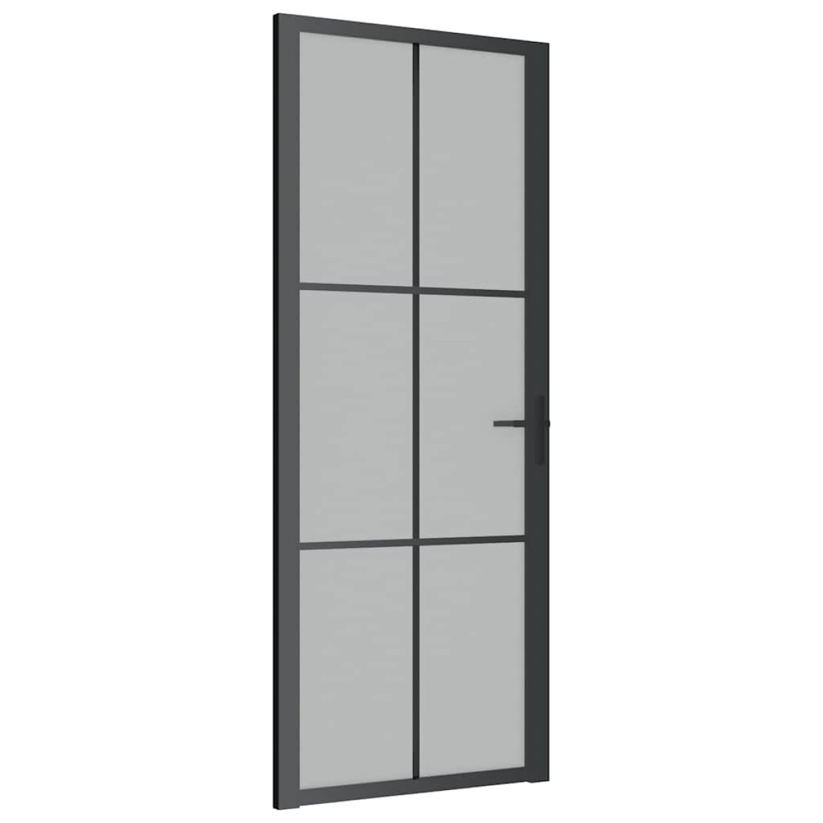 vidaXL Εσωτερική Πόρτα 83 x 201,5 εκ. Μαύρο Ματ Γυαλί και Αλουμίνιο