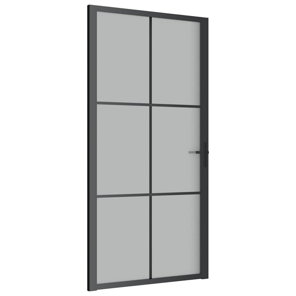 vidaXL Εσωτερική Πόρτα 102,5x201,5 εκ. Μαύρο Ματ Γυαλί και Αλουμίνιο