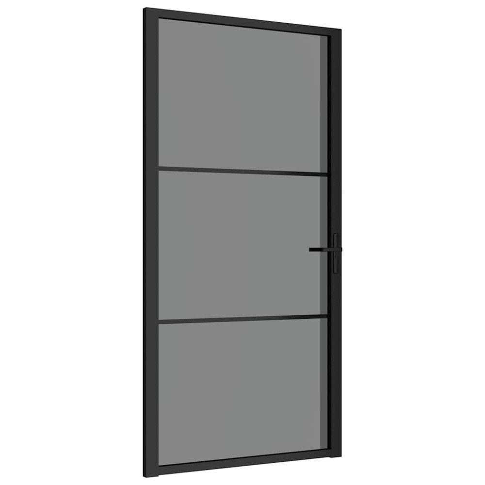 vidaXL Εσωτερική Πόρτα 102,5x201,5 εκ. Μαύρο ESG Γυαλί και Αλουμίνιο