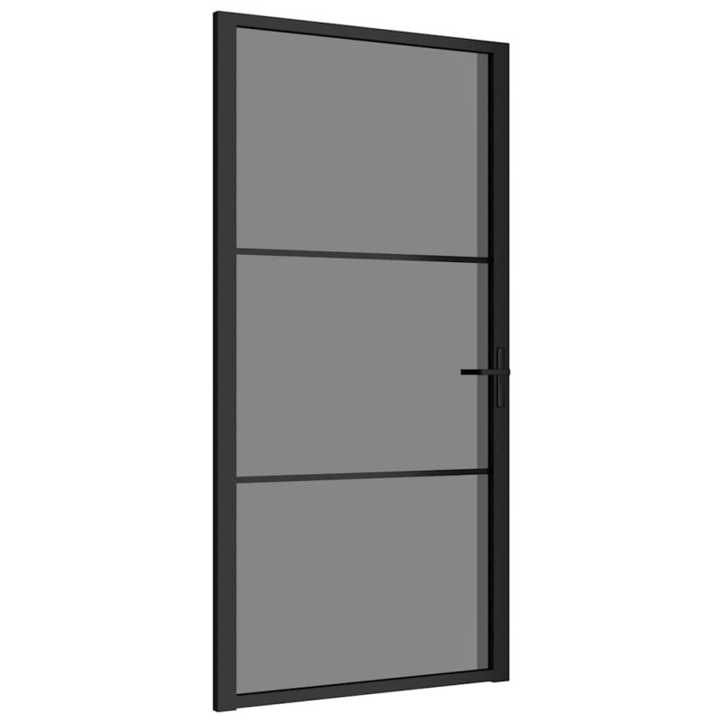 vidaXL Εσωτερική Πόρτα 102,5x201,5 εκ. Μαύρο ESG Γυαλί και Αλουμίνιο