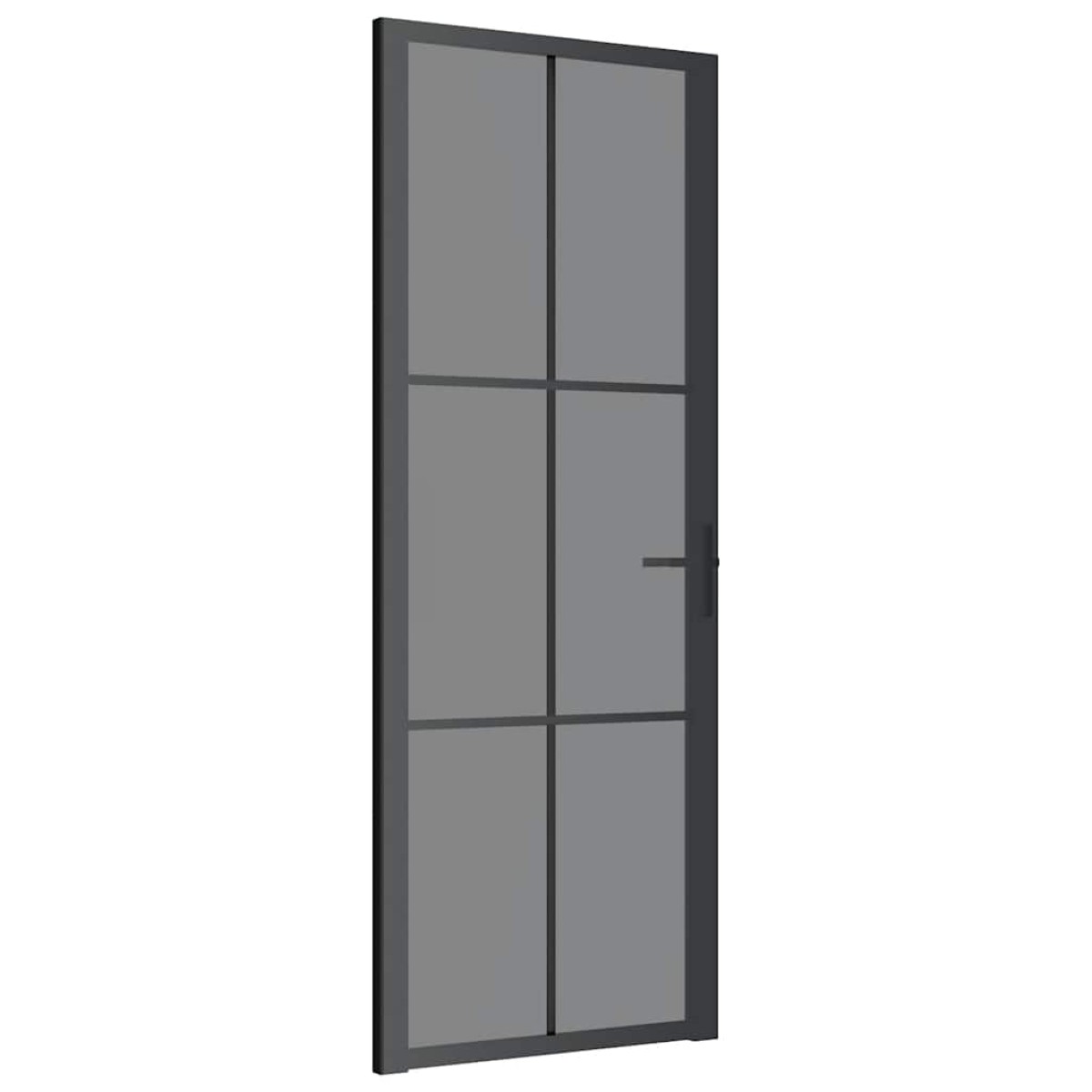 vidaXL Εσωτερική Πόρτα 76x201,5 εκ. Μαύρη ESG Γυαλί και Αλουμίνιο