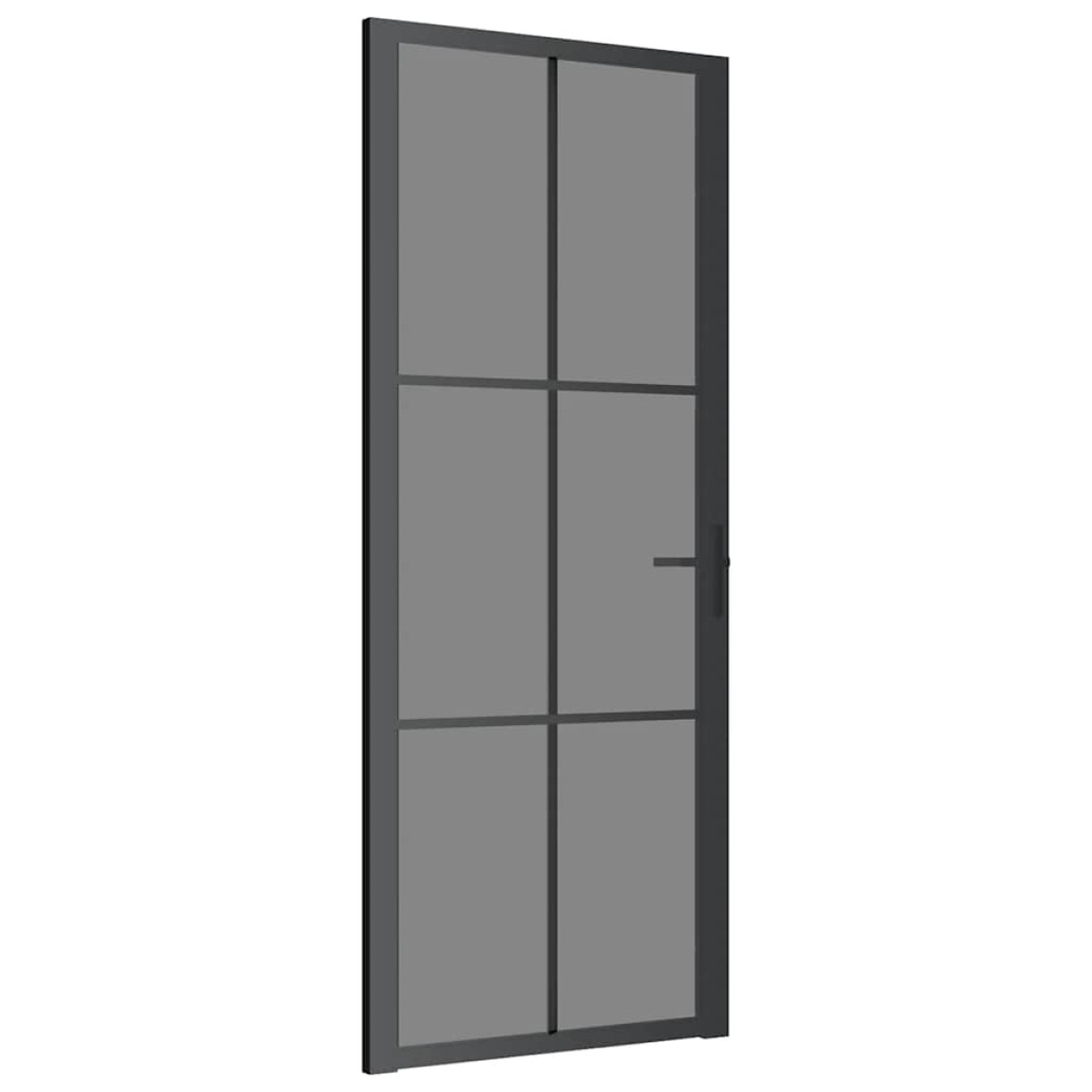 vidaXL Εσωτερική Πόρτα 83x201,5 εκ. Μαύρη ESG Γυαλί και Αλουμίνιο