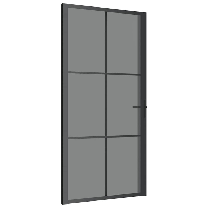 vidaXL Εσωτερική Πόρτα 102,5x201,5 εκ. Μαύρο ESG Γυαλί και Αλουμίνιο