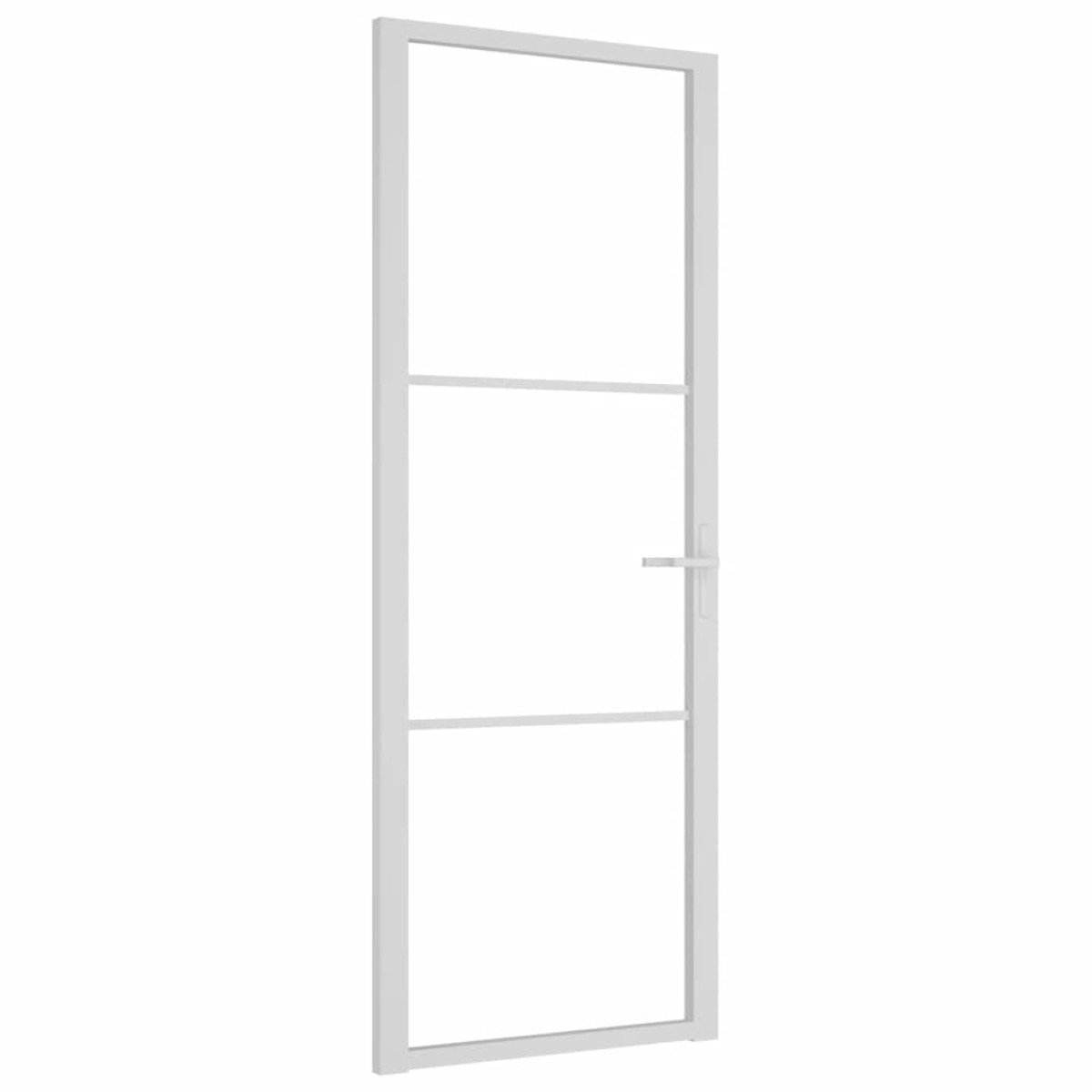vidaXL Εσωτερική Πόρτα 76 x 201,5 εκ. Λευκό ESG Γυαλί και Αλουμίνιο