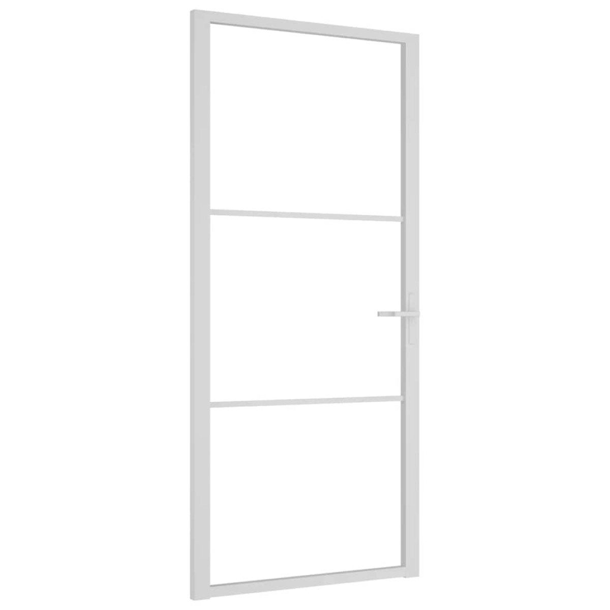 vidaXL Εσωτερική Πόρτα 93x201,5 εκ. Λευκό ESG Γυαλί και Αλουμίνιο