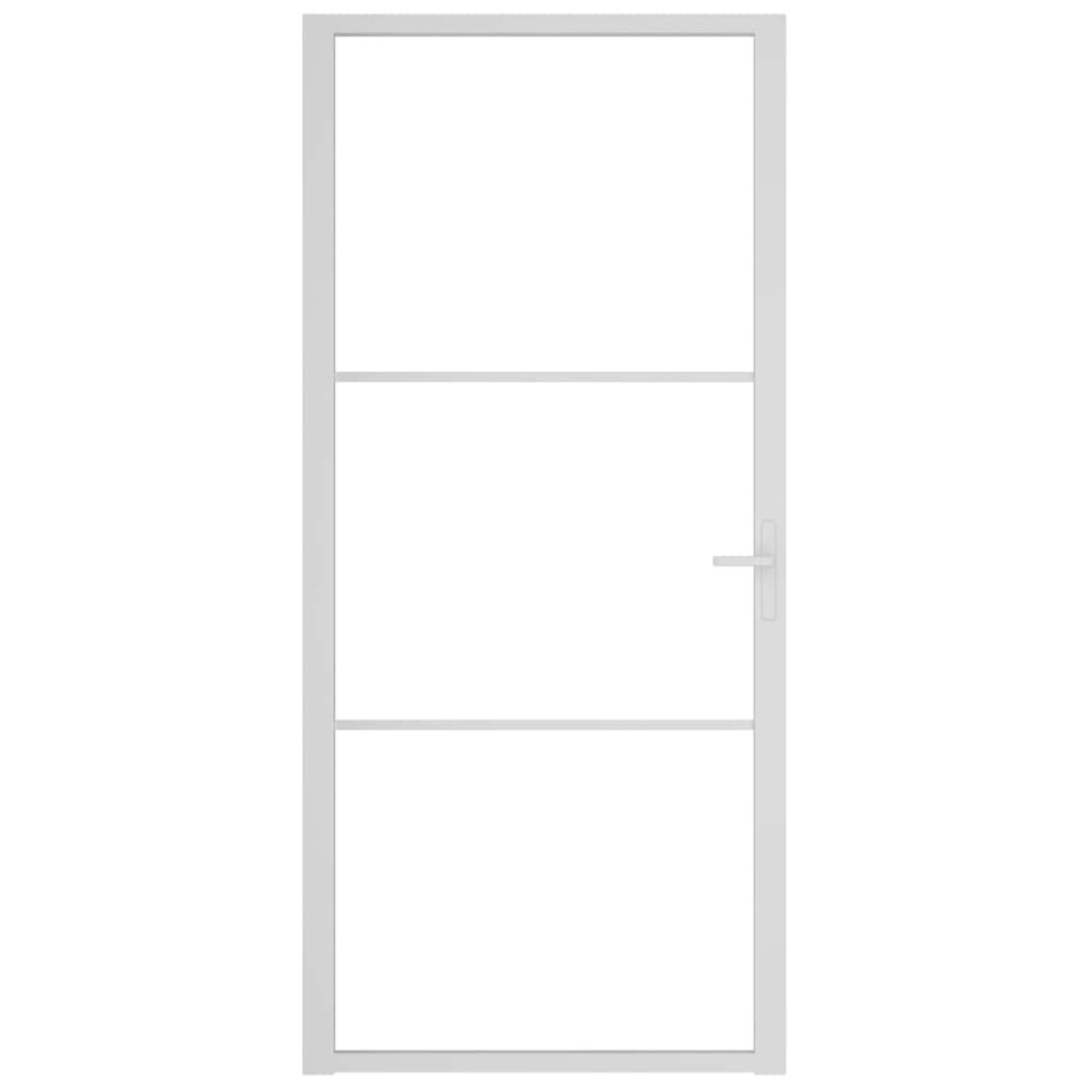 vidaXL Εσωτερική Πόρτα 93x201,5 εκ. Λευκό ESG Γυαλί και Αλουμίνιο