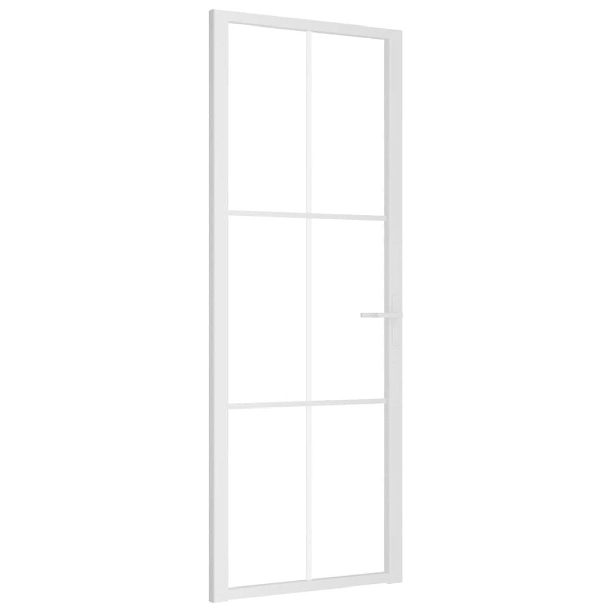 vidaXL Εσωτερική Πόρτα 76 x 201,5 εκ. Λευκό ESG Γυαλί και Αλουμίνιο