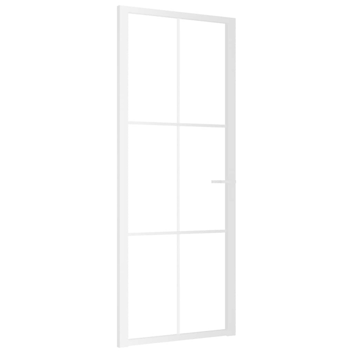 vidaXL Εσωτερική Πόρτα 83x201,5 εκ. Λευκό ESG Γυαλί και Αλουμίνιο