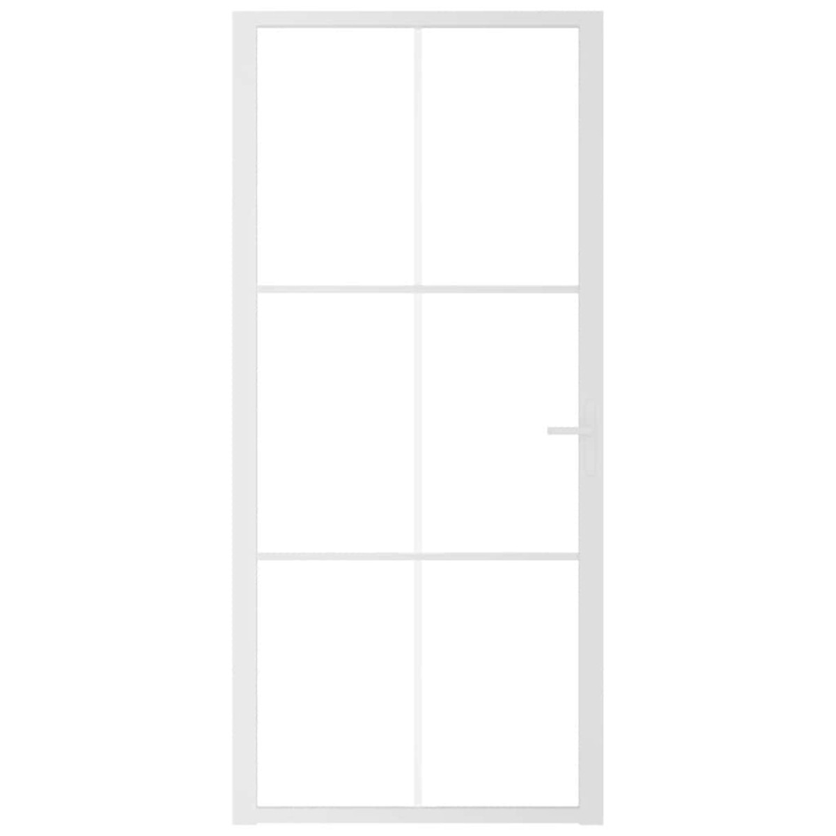 vidaXL Εσωτερική Πόρτα 93x201,5 εκ. Λευκό ESG Γυαλί και Αλουμίνιο