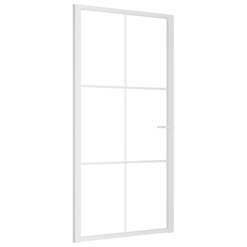 vidaXL Εσωτερική Πόρτα 102,5x201,5 εκ. Λευκή ESG Γυαλί και Αλουμίνιο
