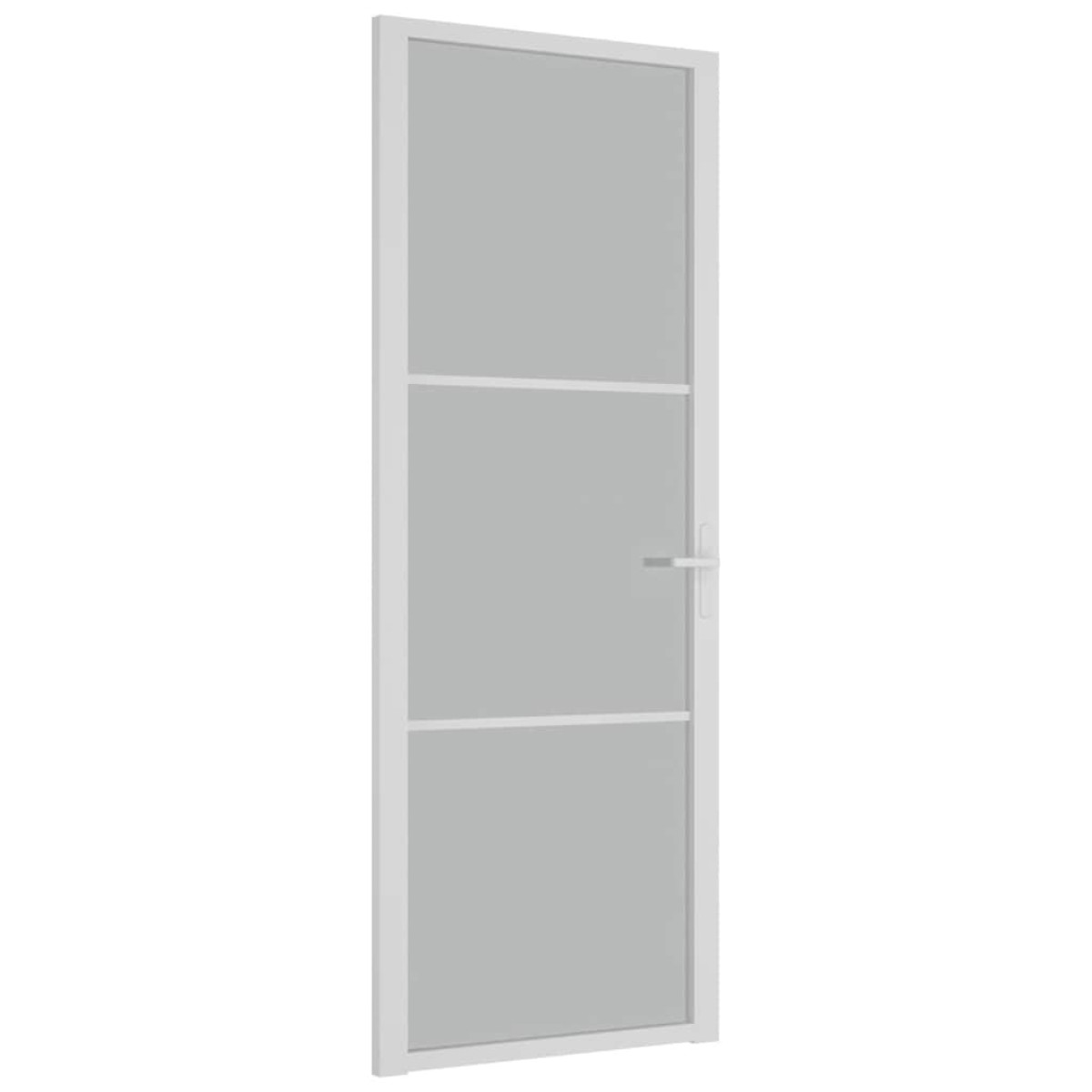 vidaXL Εσωτερική Πόρτα 76 x 201,5 εκ. Λευκό Ματ Γυαλί και Αλουμίνιο