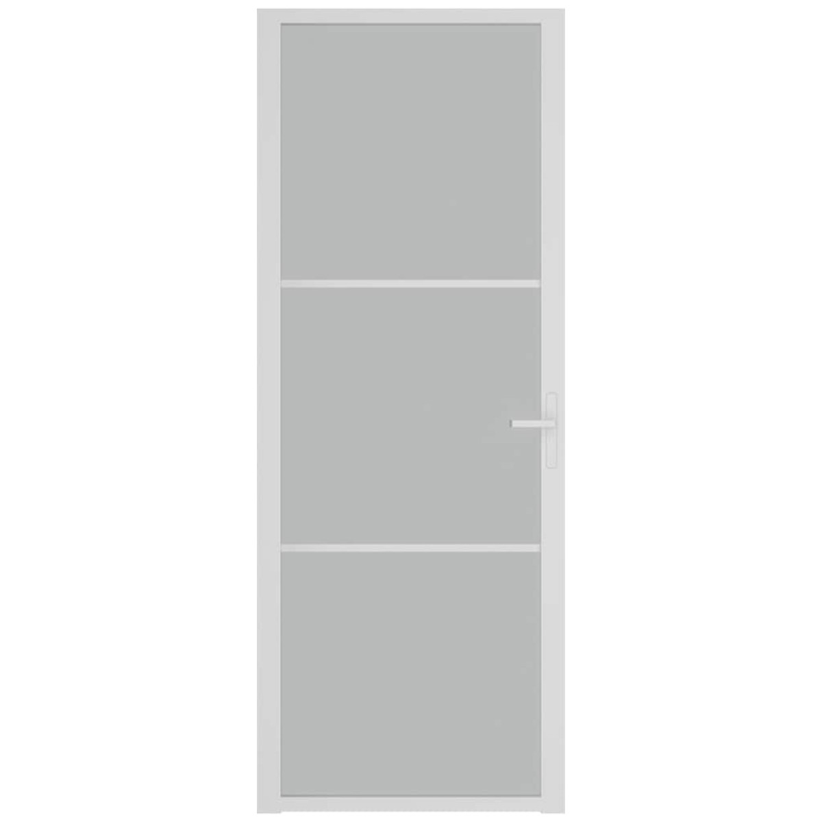 vidaXL Εσωτερική Πόρτα 76 x 201,5 εκ. Λευκό Ματ Γυαλί και Αλουμίνιο