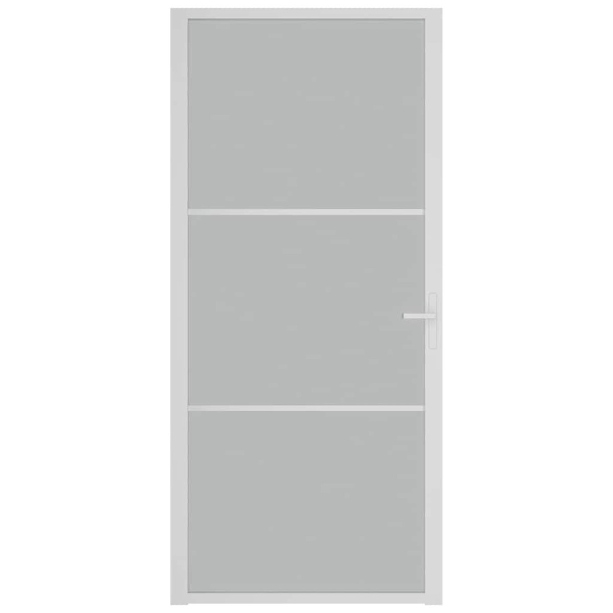 vidaXL Εσωτερική Πόρτα 93x201,5 εκ. Λευκό Ματ Γυαλί και Αλουμίνιο
