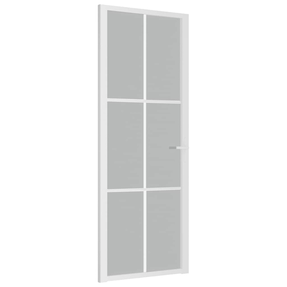 vidaXL Εσωτερική Πόρτα 76 x 201,5 εκ. Λευκό Ματ Γυαλί και Αλουμίνιο