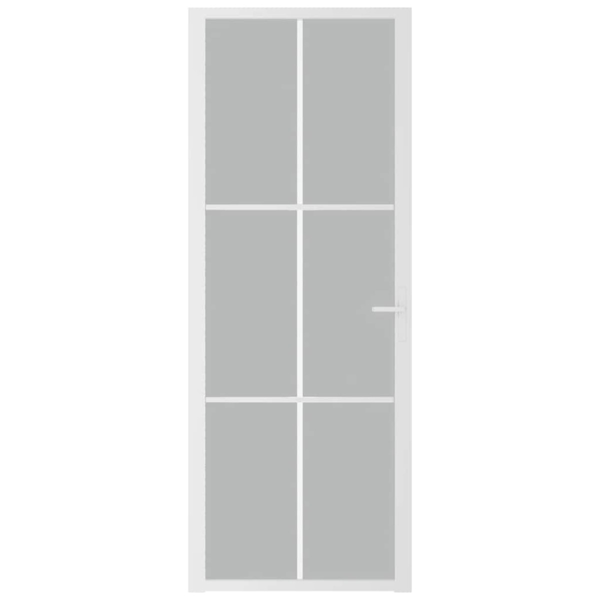 vidaXL Εσωτερική Πόρτα 76 x 201,5 εκ. Λευκό Ματ Γυαλί και Αλουμίνιο