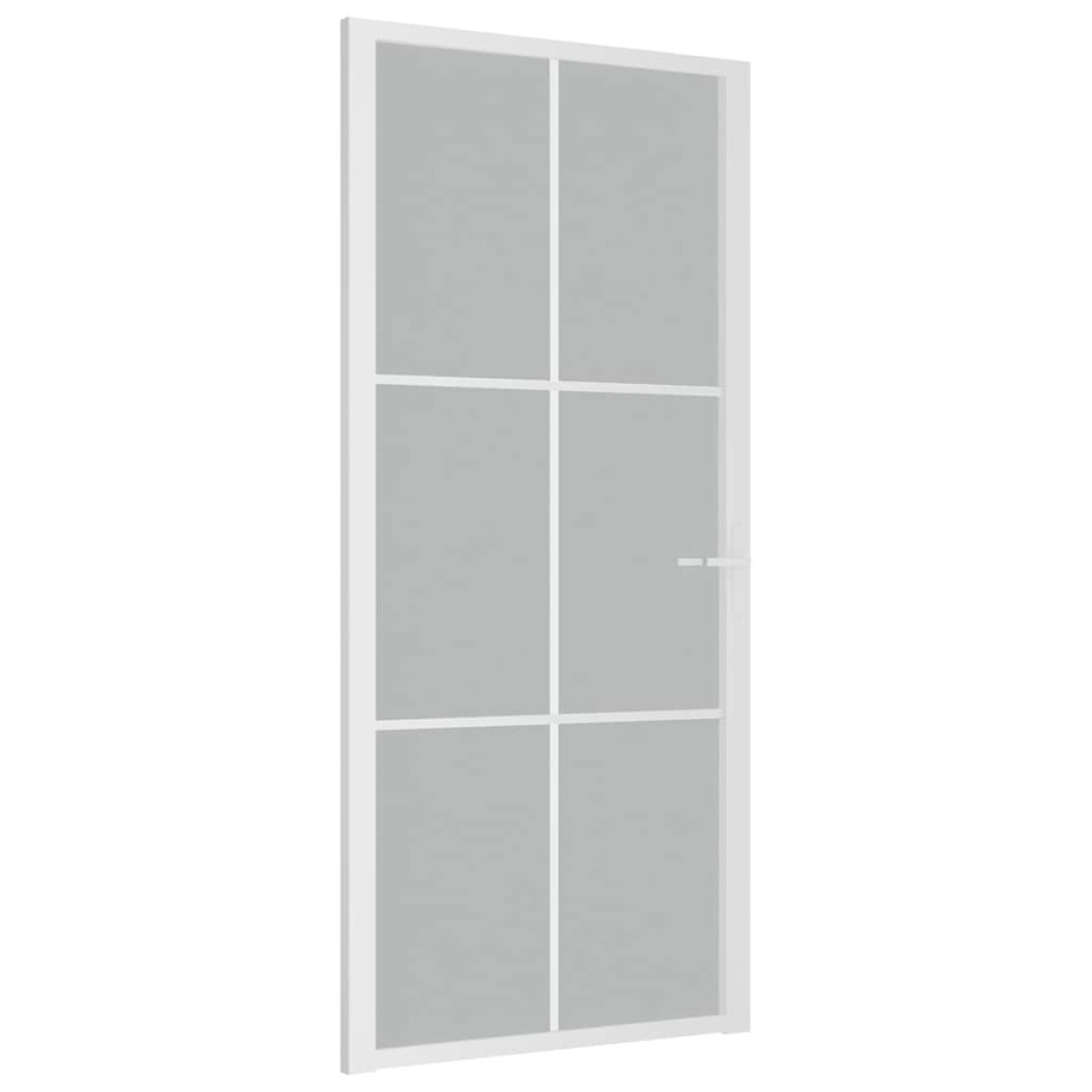vidaXL Εσωτερική Πόρτα 93x201,5 εκ. Λευκό Ματ Γυαλί και Αλουμίνιο