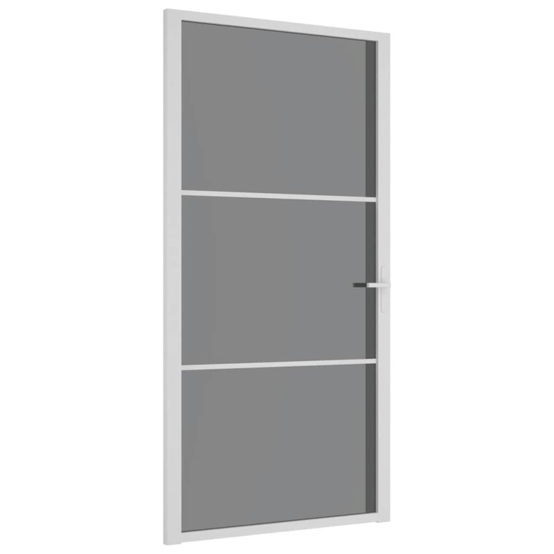 vidaXL Εσωτερική Πόρτα 102,5x201,5 εκ. Λευκή ESG Γυαλί και Αλουμίνιο
