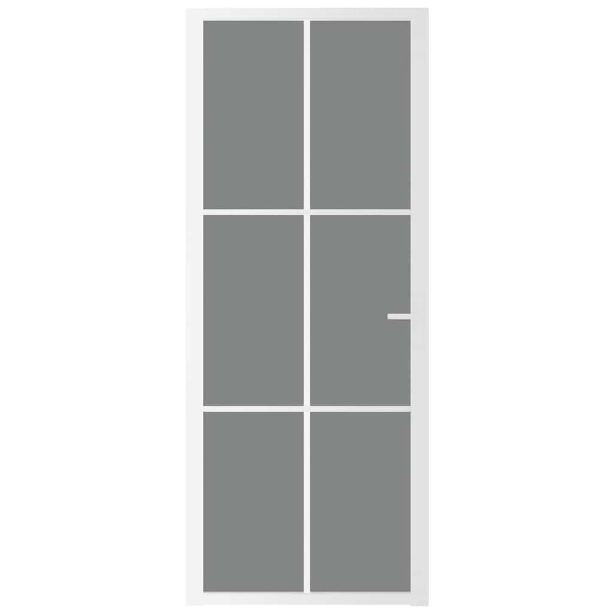 vidaXL Εσωτερική Πόρτα 83x201,5 εκ. Λευκό ESG Γυαλί και Αλουμίνιο