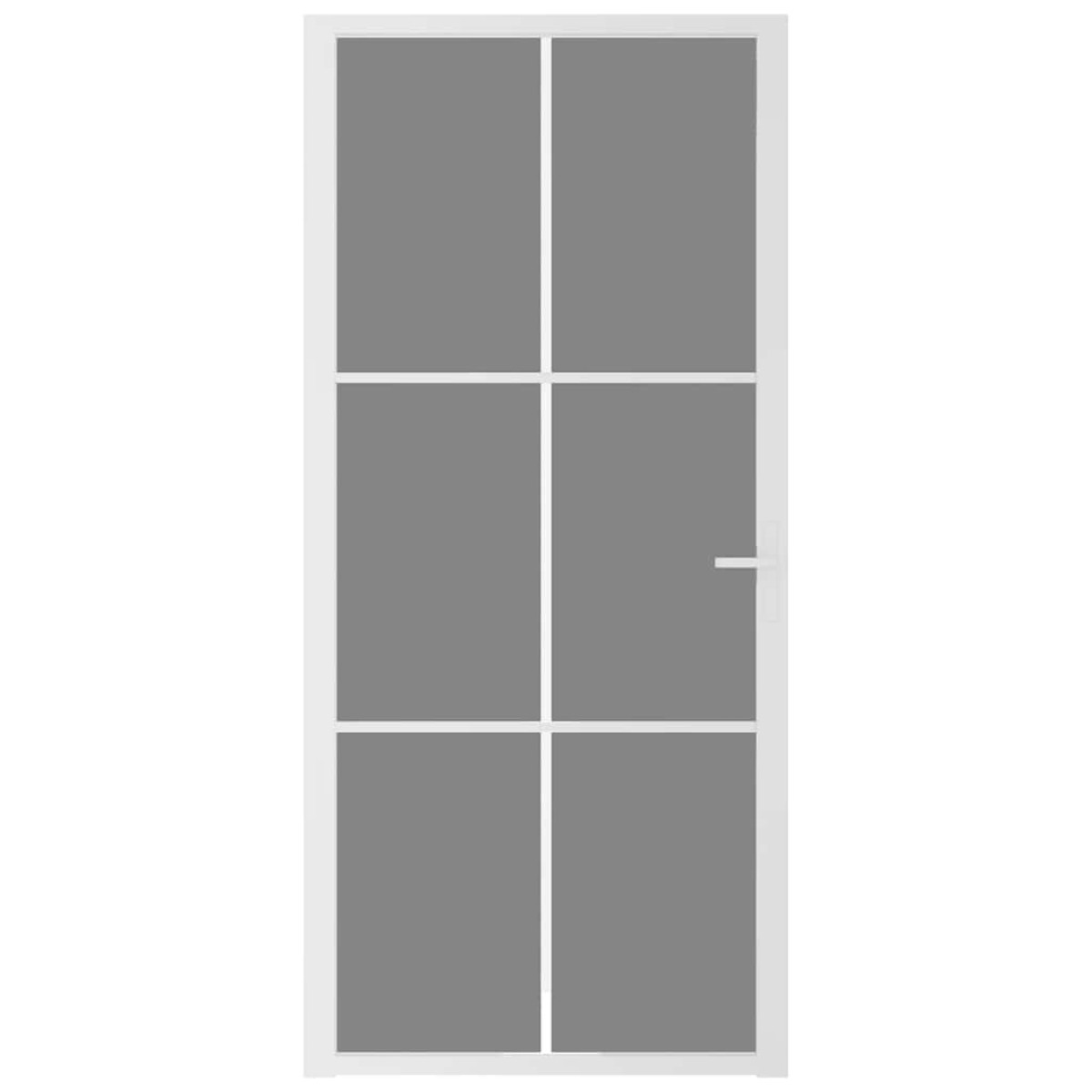 vidaXL Εσωτερική Πόρτα 93x201,5 εκ. Λευκό ESG Γυαλί και Αλουμίνιο