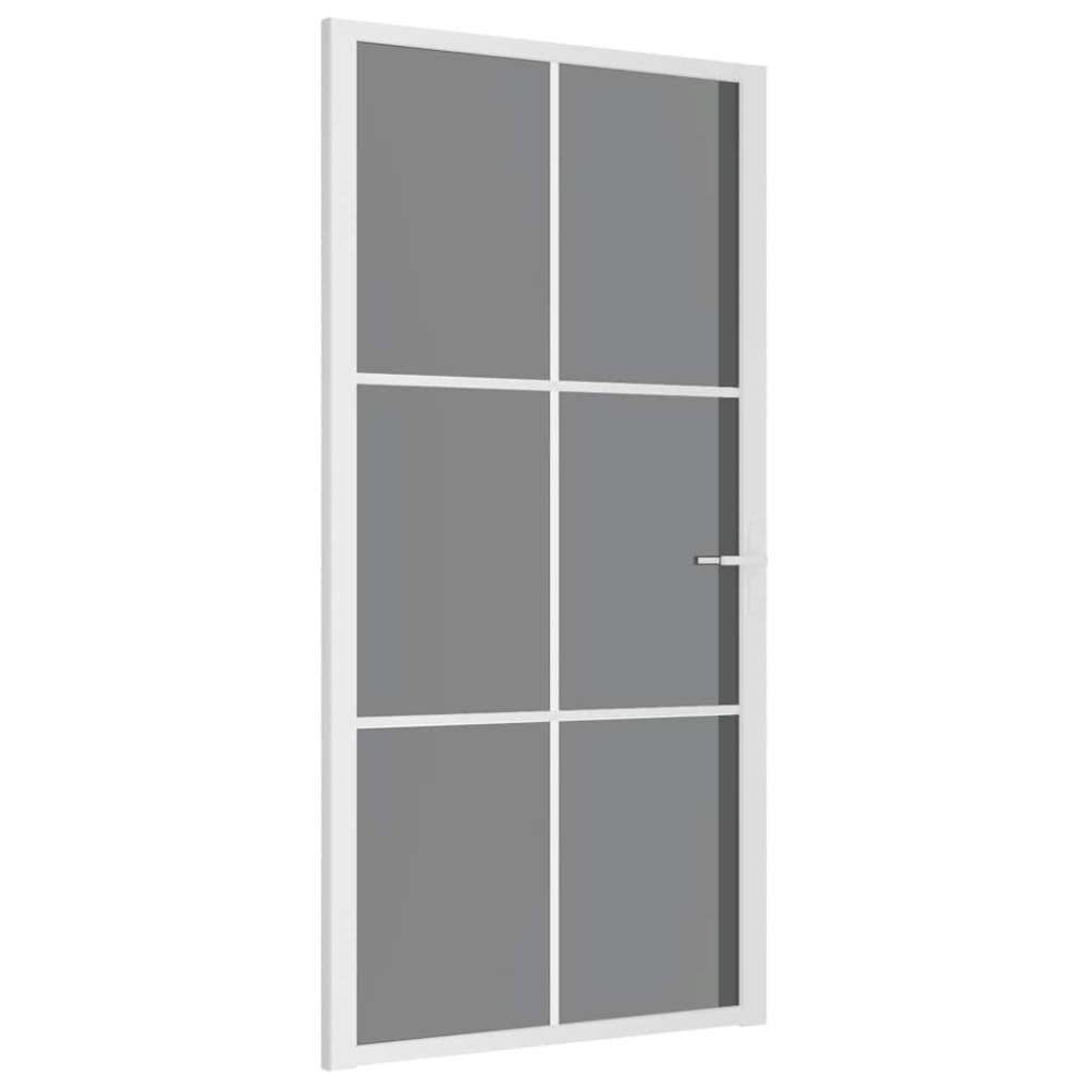 vidaXL Εσωτερική Πόρτα 102,5x201,5 εκ. Λευκή ESG Γυαλί και Αλουμίνιο